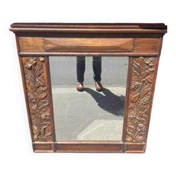 Miroir brutaliste xxl - bois fleuri