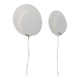 White metal Cirkel wall lamps by Kjeld Darø - set of 2, Danish 1980s diffused light