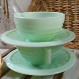 Opaline green art deco jadeite cups