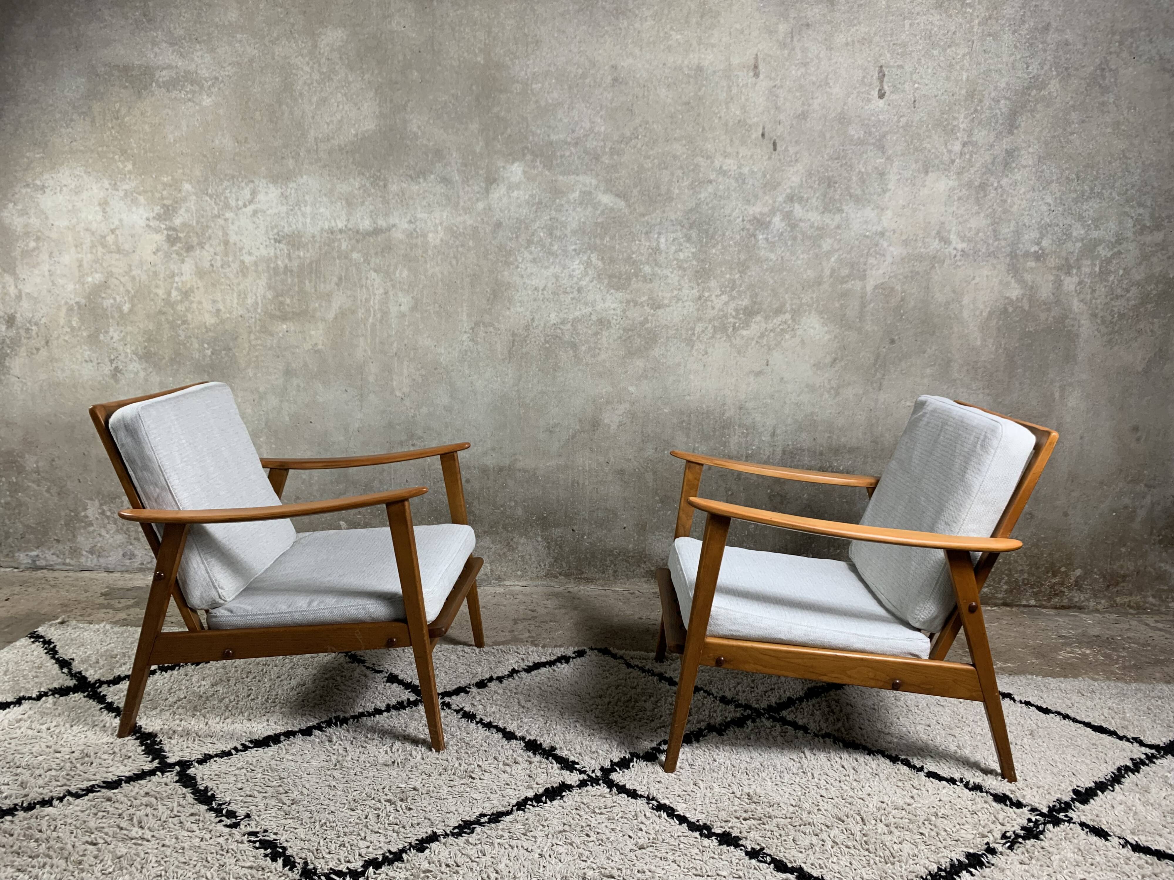 A pair of scandinavian lounge chairs from the 1960s