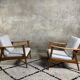 A pair of scandinavian lounge chairs from the 1960s
