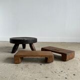 Mini Asian teak side stool blonde