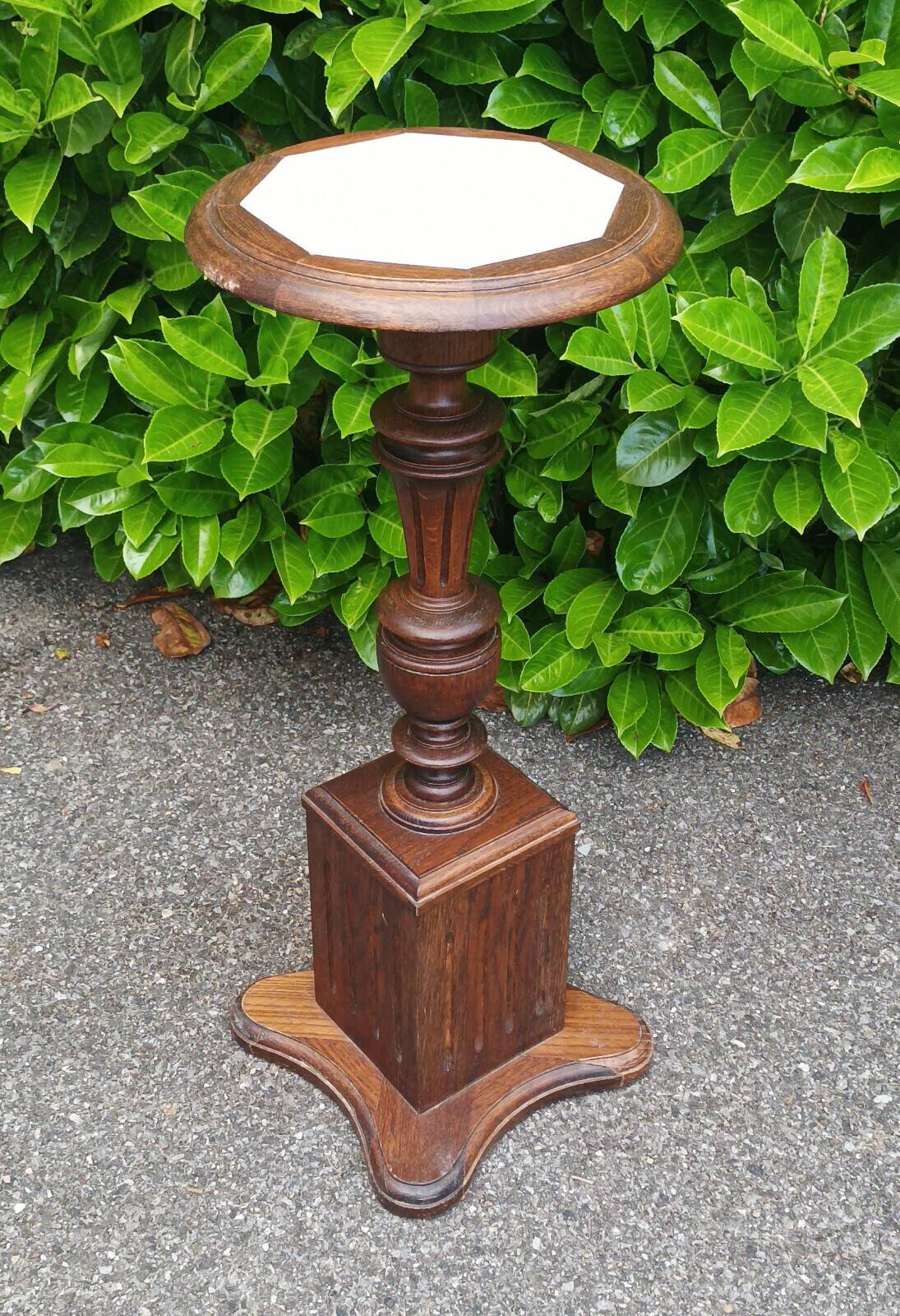 Carved oak stool