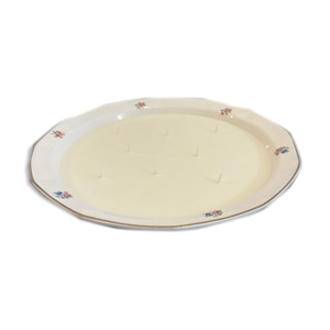 Bougie plat en porcelaine, décor boutons de fleurs / senteur: mon beau sapin