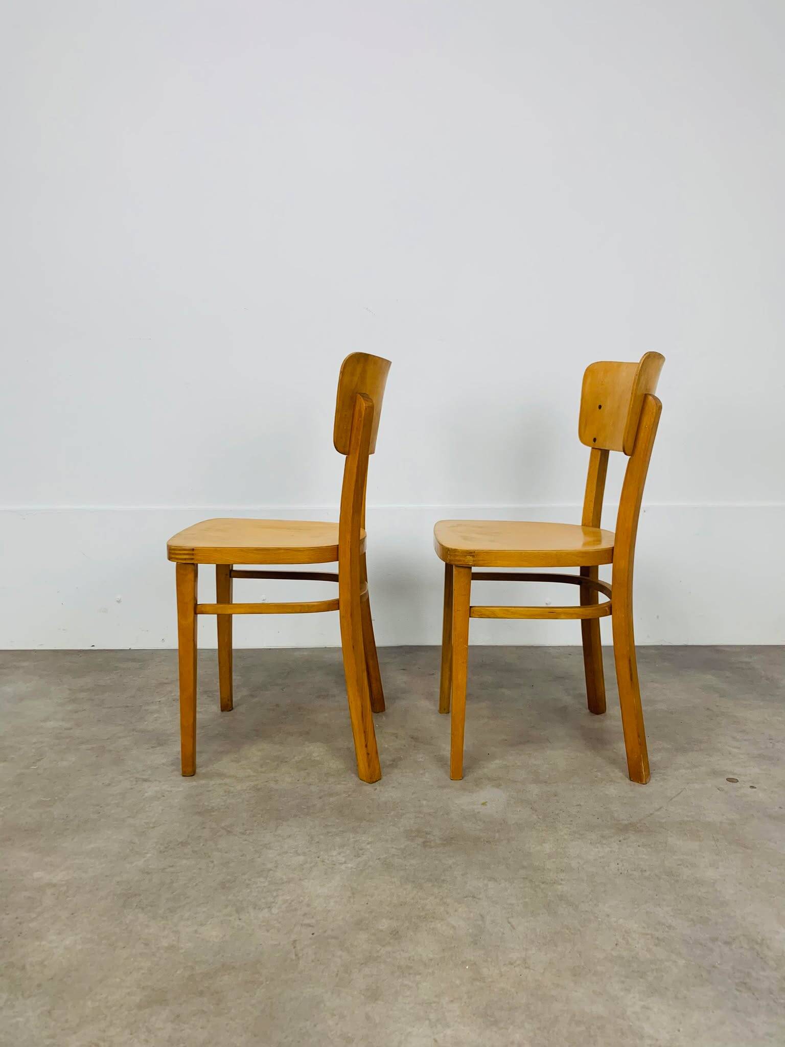 Pair of Thonet bistro chairs, wood, 1960s