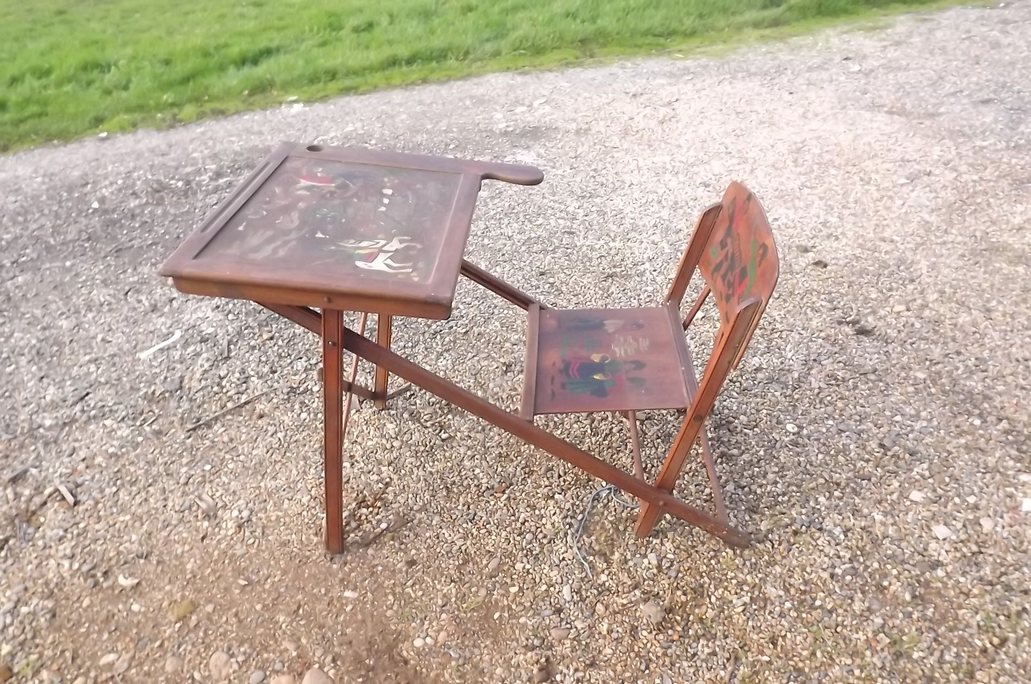 School desk Art-nouveau folding
