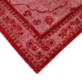 Handmade vintage turkish 1970s 205 cm x 334 cm red rug