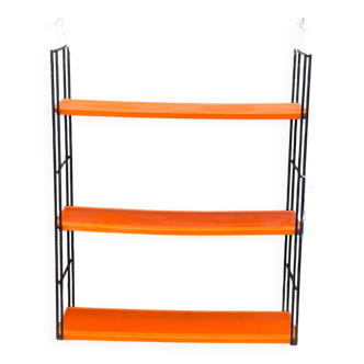 Étagère string métal noir plateau plastique orange