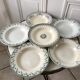 Set of 6 hollow plates Terre de Fer mismatched late nineteenth