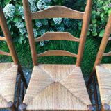 4 oak mulched chairs