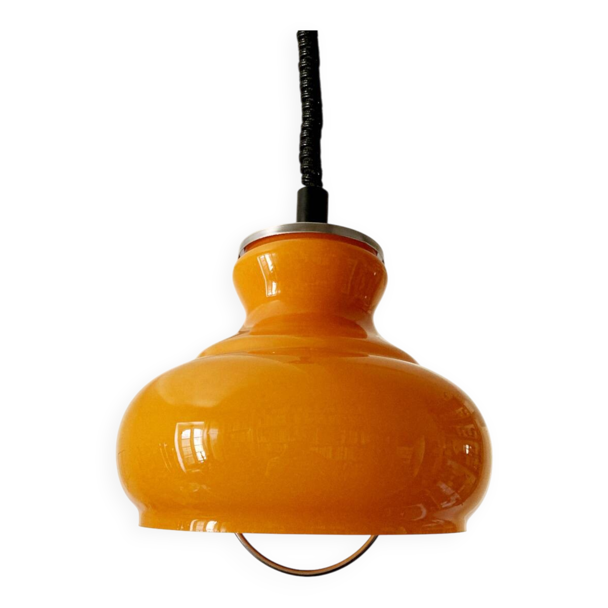 Vintage orange opaline glass pendant light