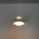 Danish mid century modern metal hanging lamp by Lyfa