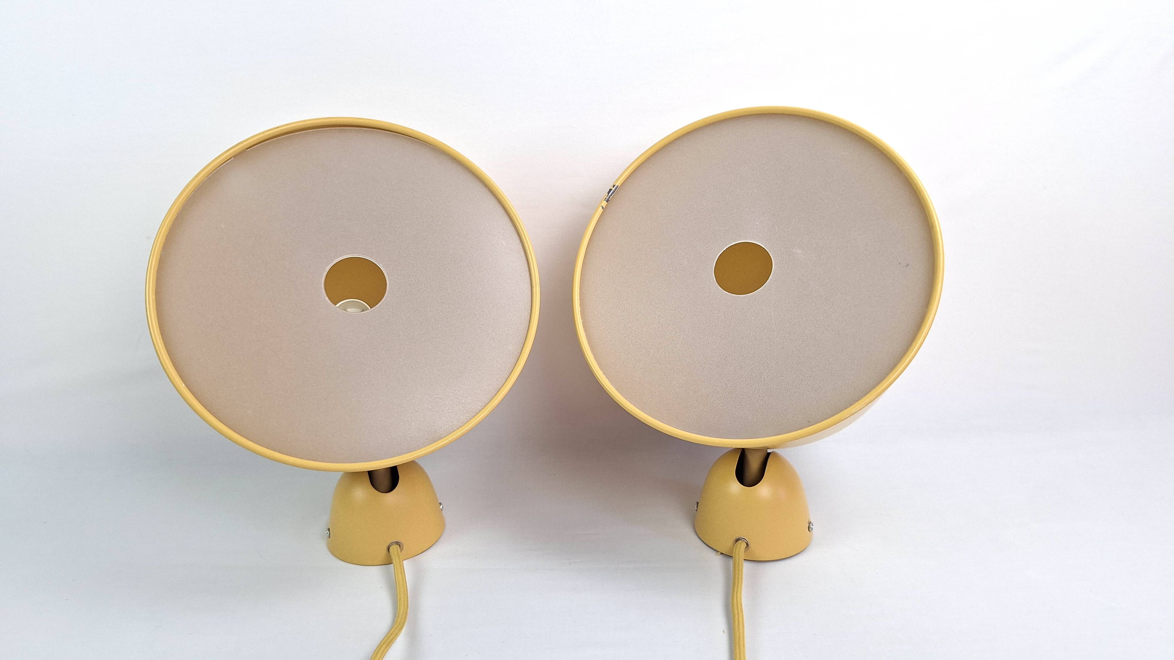 Pair of vintage space age adjustable bedside wall lights