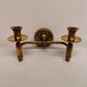 Classic Danish wall hung design candlestick in solid brass