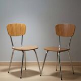 2 vintage light brown-caramel Formica chairs, very good condition.