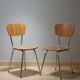 2 vintage light brown-caramel Formica chairs, very good condition.