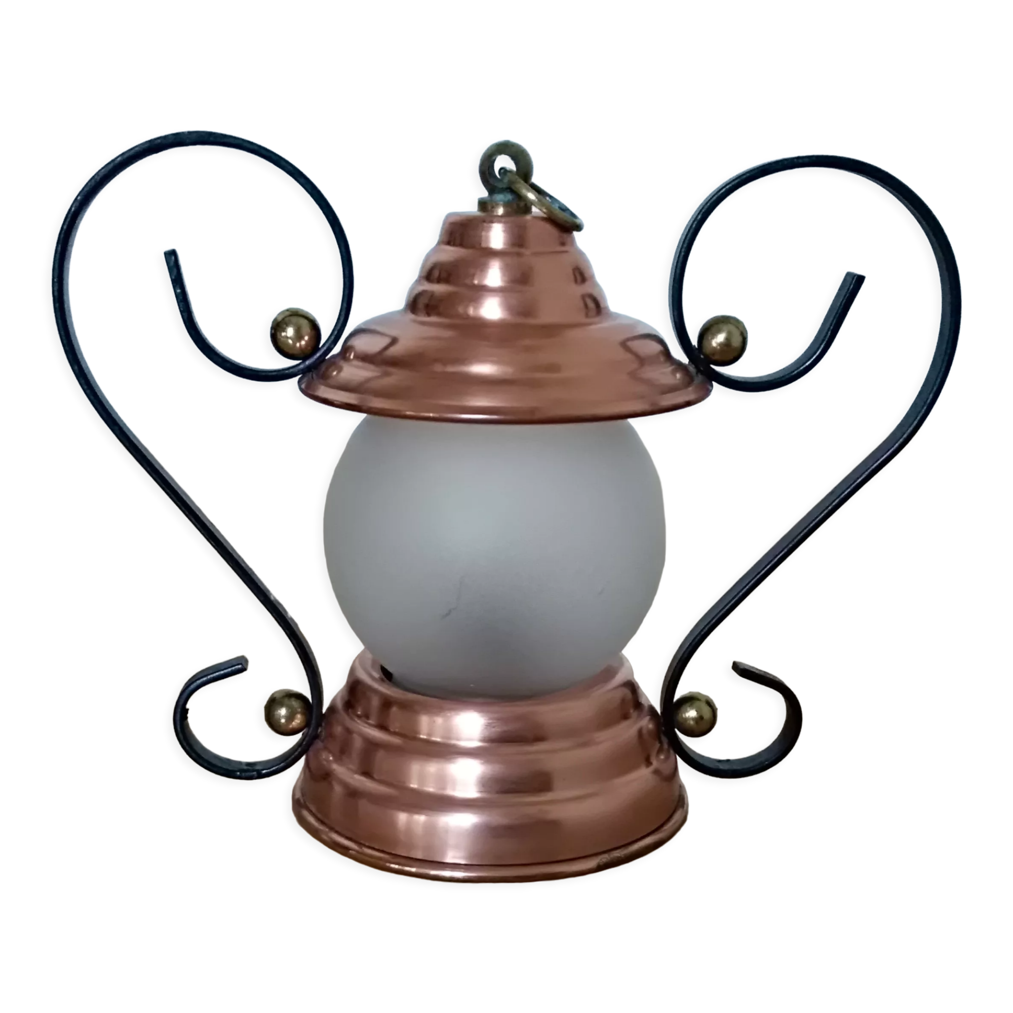 Brass and glass lamp