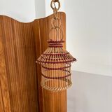 Vintage wicker cage pendant light