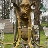 5-light bronze chandelier with glass tassels