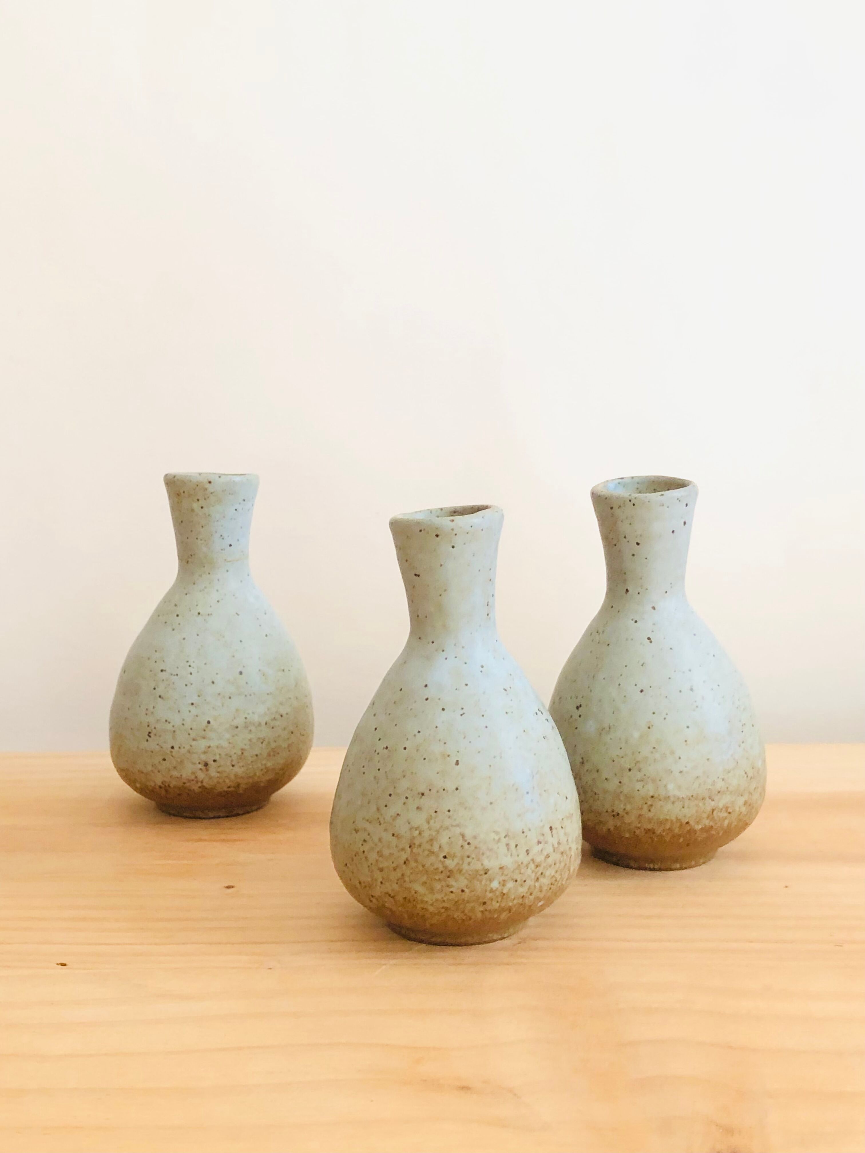 Trio de soliflores vintage en grès