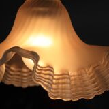 Beige glass pendant light with ruffles