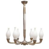 Art Deco silver-plated brass chandelier, 1920