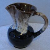 Blue, grey and brown flame stoneware jug