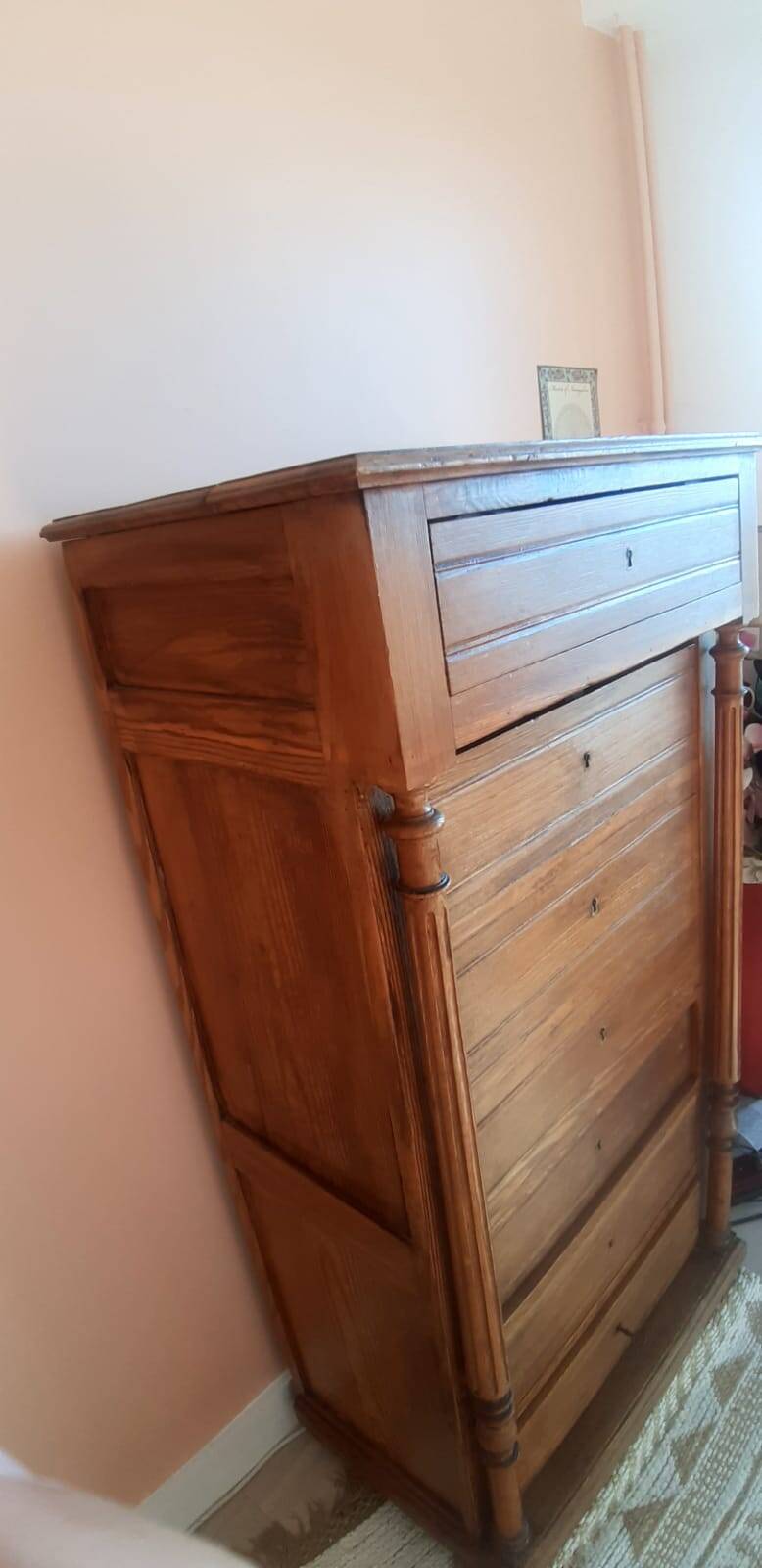 Meuble noyer archivage et écritoire