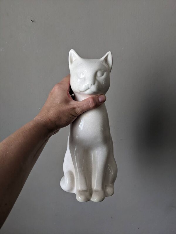Chat en céramique sculpture artisanale
