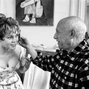 Photography, "Pablo Picasso and Brigitte Bardot", Vallauris, 1956 / 15 x 20 cm