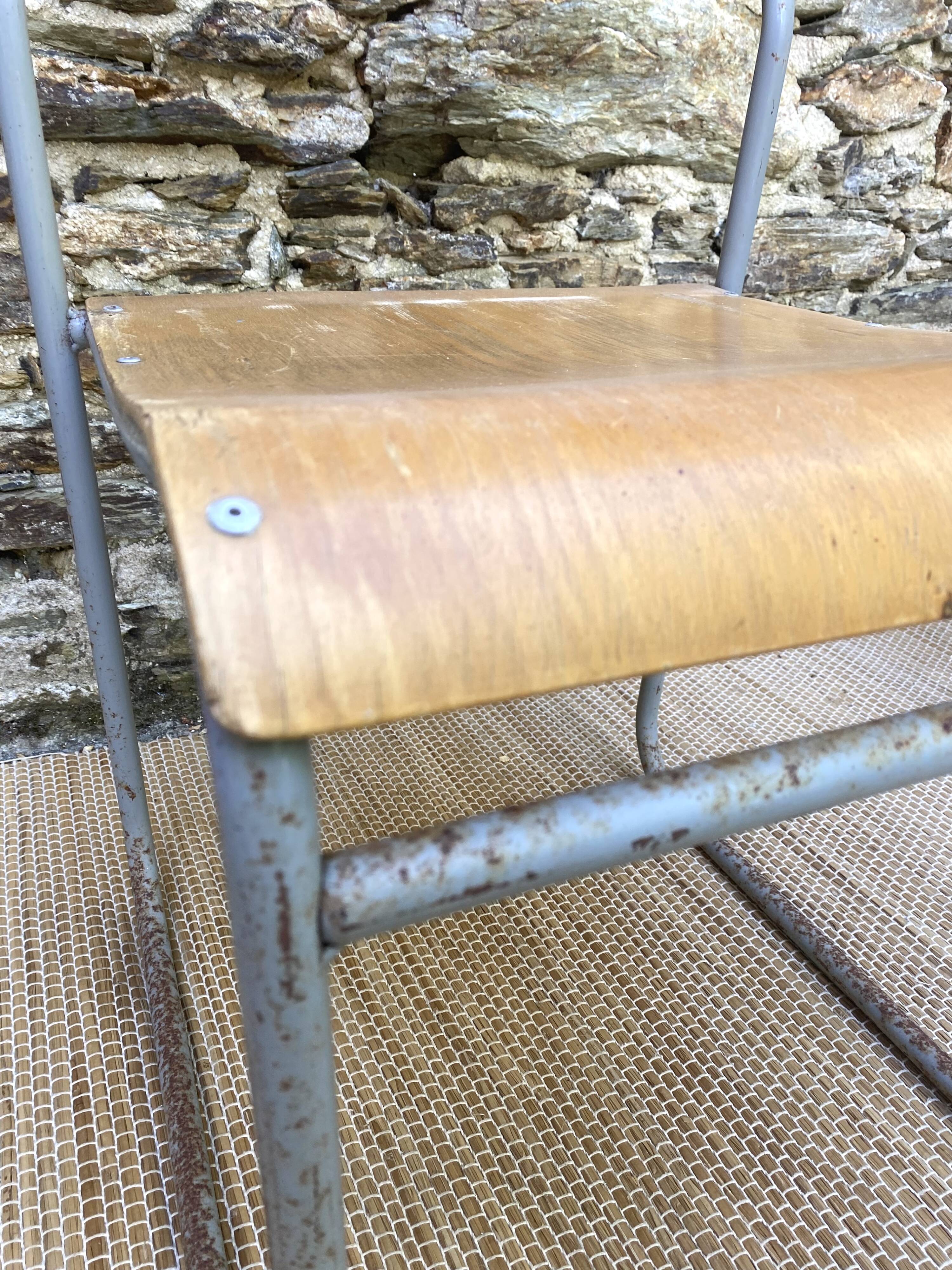 Remploy English industrial sled chairs from the 50s and 60s