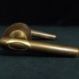 Four pairs of brass door handles with key plates