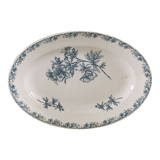 Old oval ceramic dish from Sarreguemines model Flora