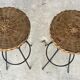 Vintage cocktail bar and its piare of stools - wicker and metal - 1960
