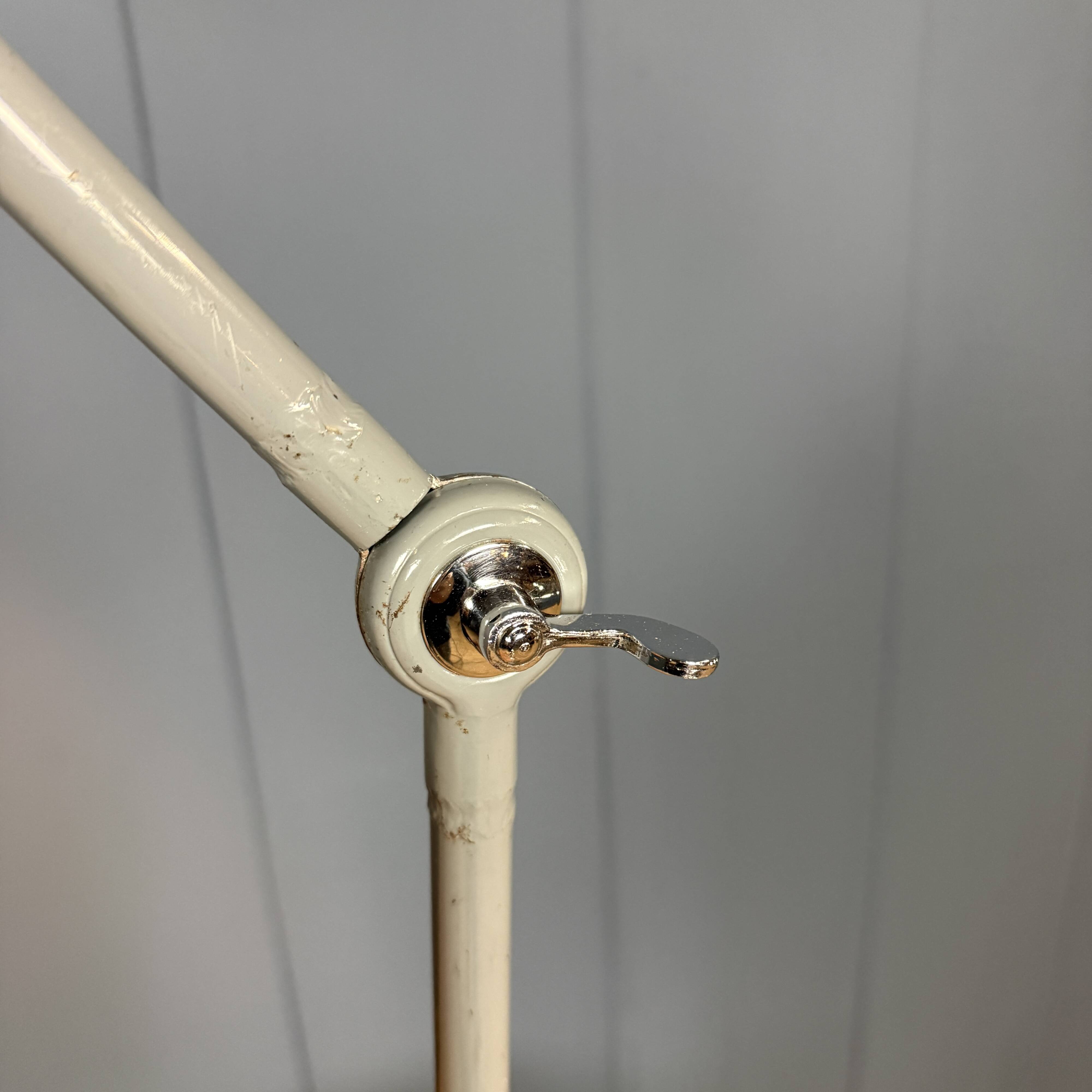 Grey two-arm Kaiser Idell clamp lamp model