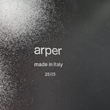 Pair of brown leather armchairs by Arper italy, 1980s