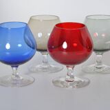 Multicolored cognac glasses