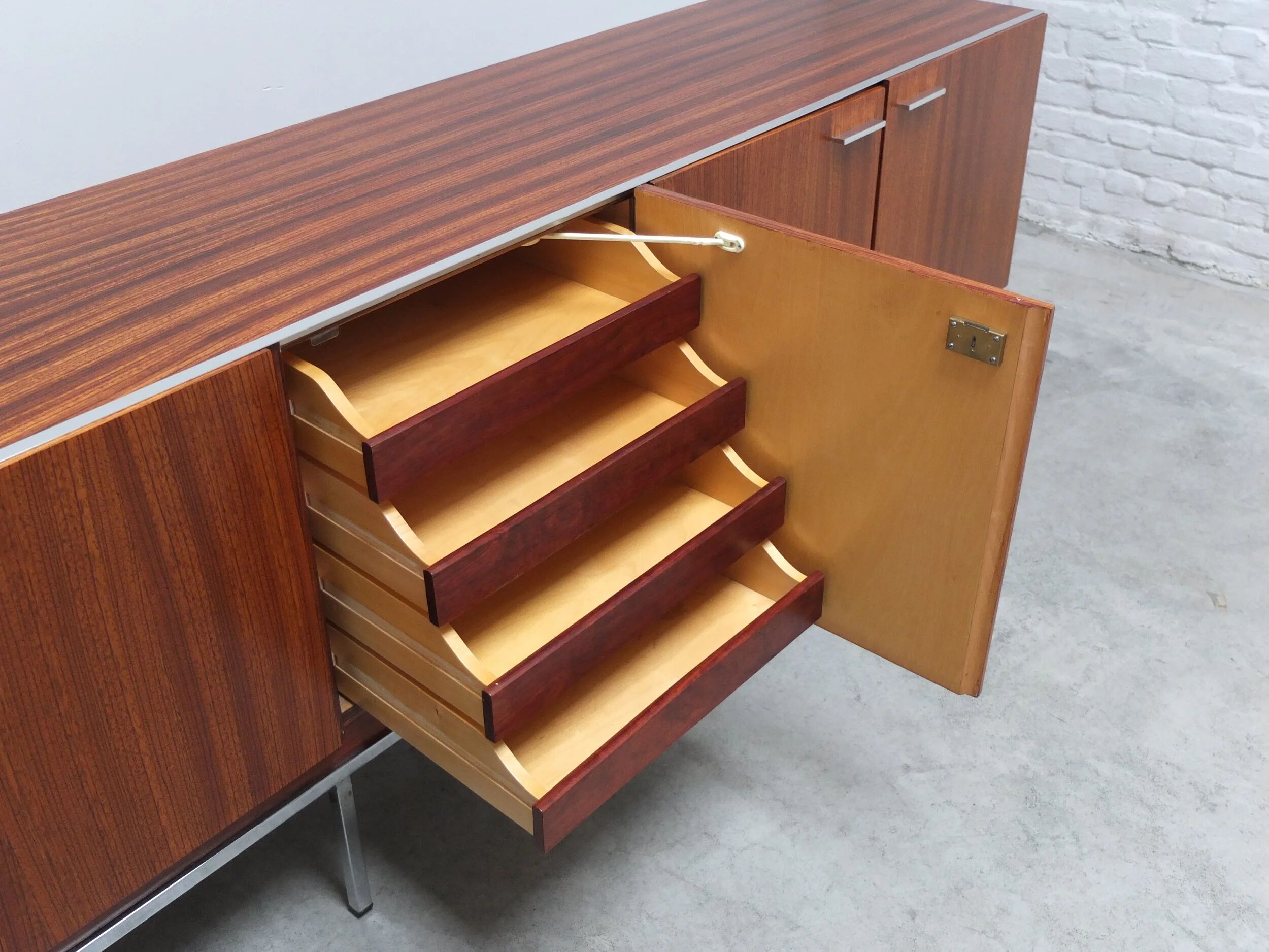 Large modernist sideboard in Indian rosewood, 1960s