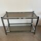 Table basse console verre et chrome vintage
