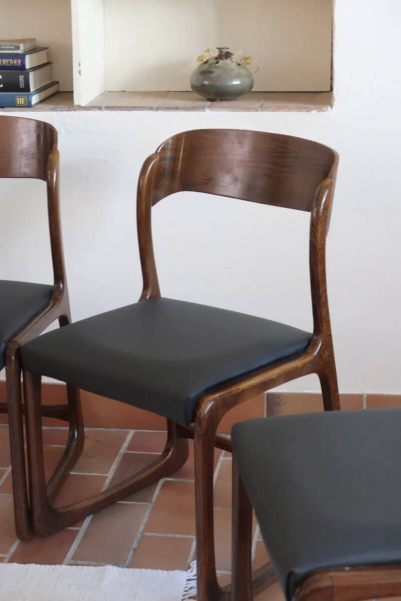 3 Baumann Bémol chairs (sledge), 1960s
