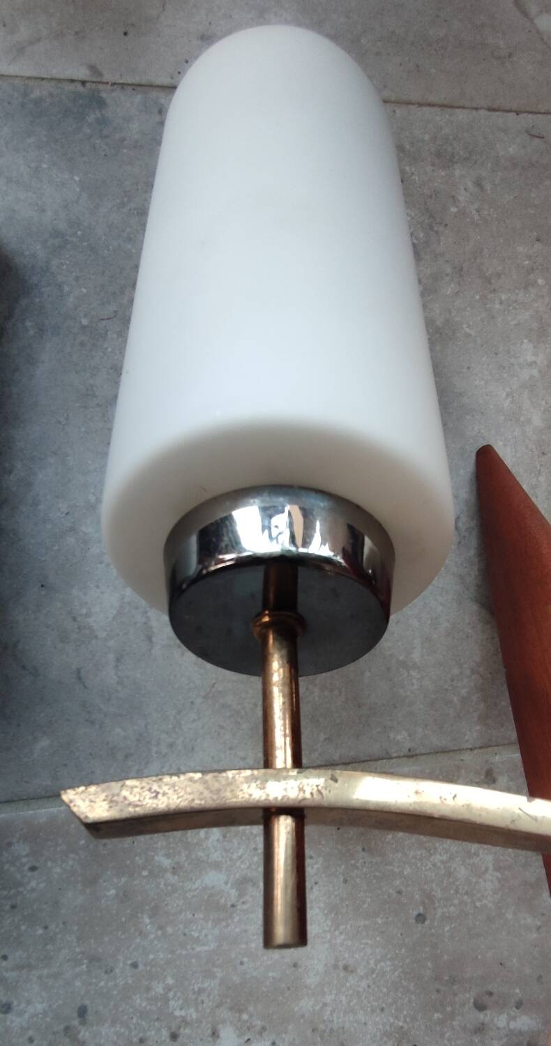 Large pair of modernist wall lights from LUNEL