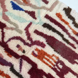 Moroccan Berber carpet Beni Ouarain ecru with colorful patterns 246x158cm