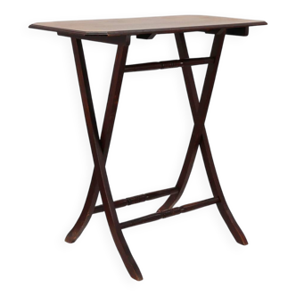 Table d'appoint pliante Art Déco en bois, France années 1920