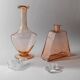 Ensemble de 2 carafes vintage en verre de Murano des années 1940, verre Rosalin avec bouchons