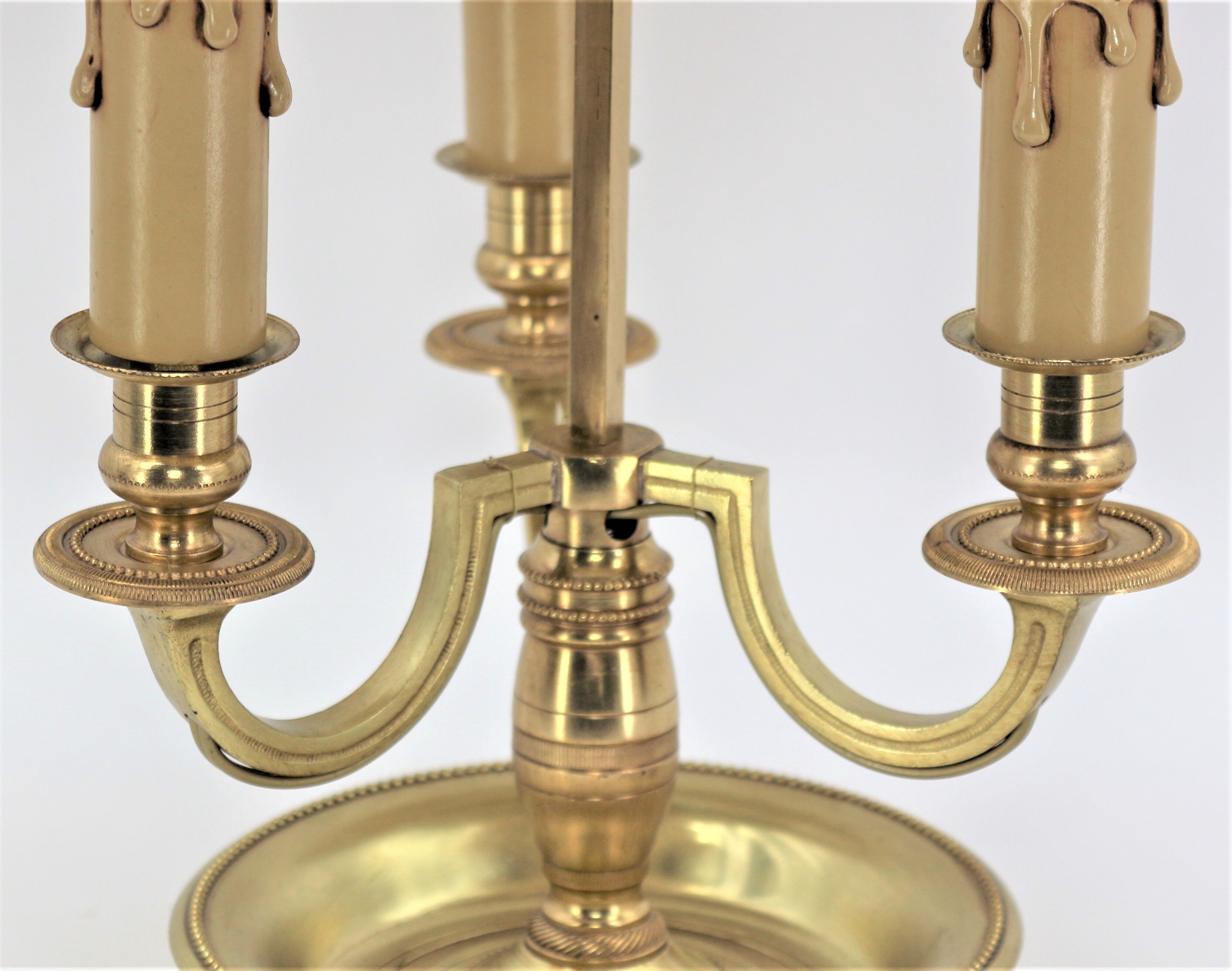 golden massive bronze bouillotte lamp