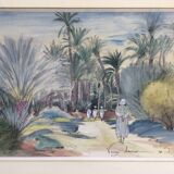 Henri Verge Sarrat – Drawing on watercolor “Oasis”
