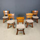 Vintage brutalist dining chairs, set of 5 - 1960s