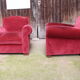 Pair of velvet club chairs