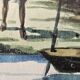 Watercolour painting on paper Madagascar Malagasy Village Signed R Rakoto