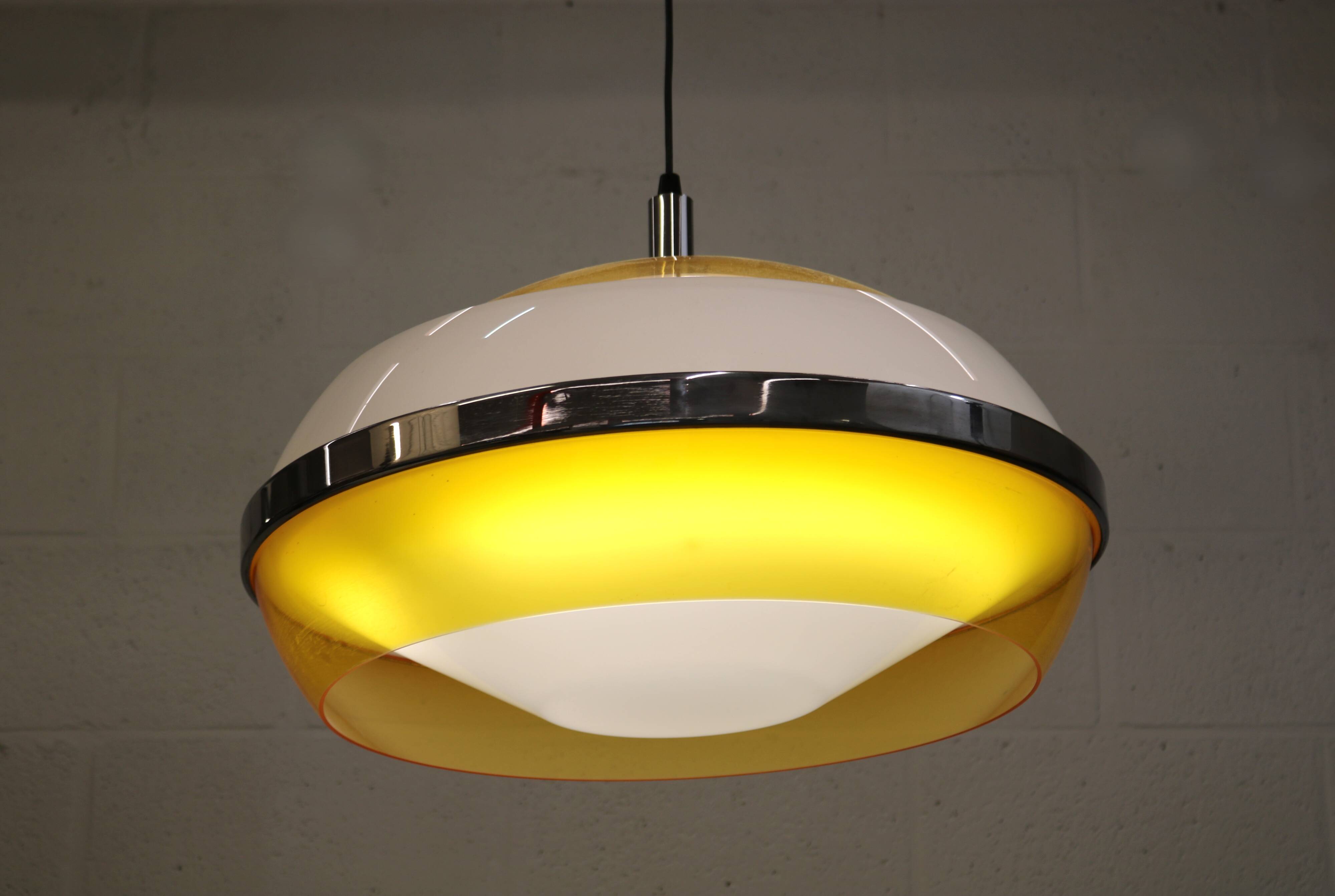 Space age UFO ceiling lamp *** Stilux Milano *** Italy 1970s *** Rare